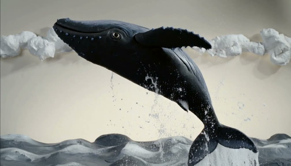 Clay whale from a MiniMax H3 video